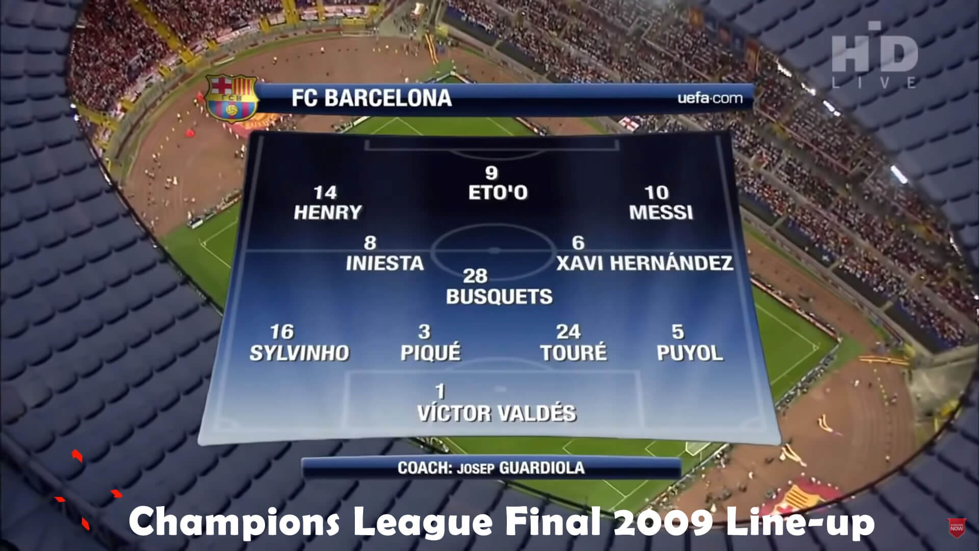 2009 UEFA Champions League Final LineUp - Barcelona